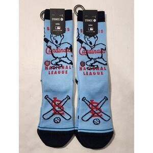 Lot Of 2 St‎ Louis Cardinals MLB Hey Batter Socks Mens L 9-13 Stance Blue
